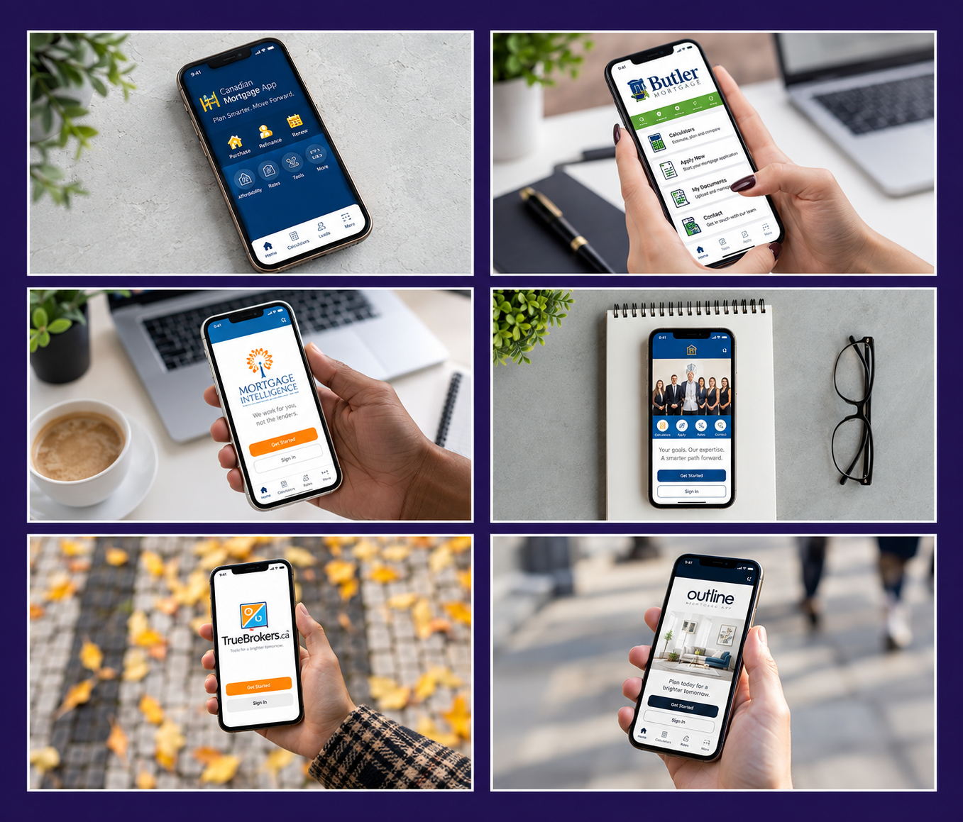 Examples of branded mortgage apps built by Bendigi Technologies